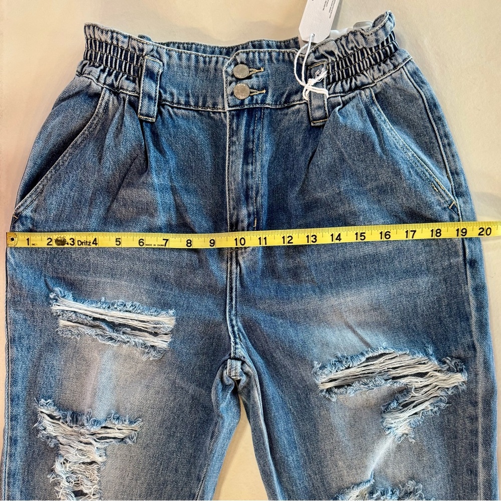 NWT PETRA153 High-Rise Paper-Bag Retro Jeans 100% Cotton (9/28) - Picture 10 of 16